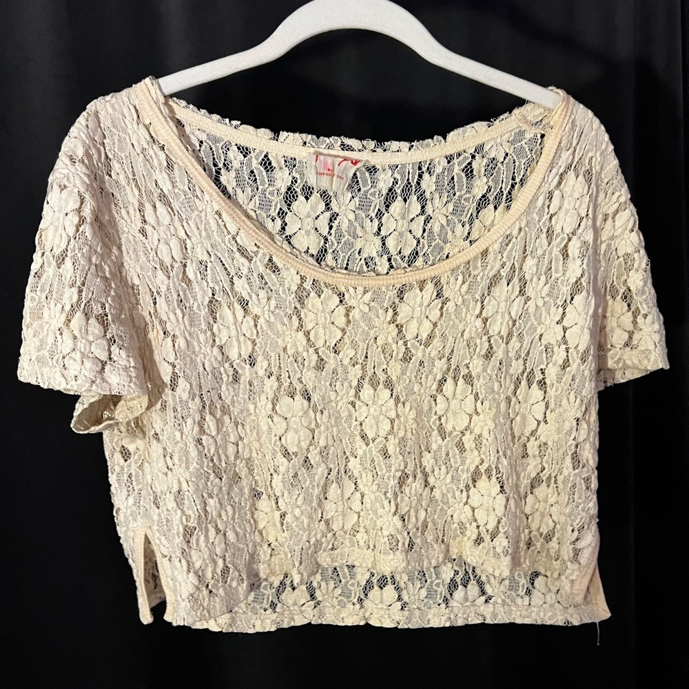 Free People white lace shirt